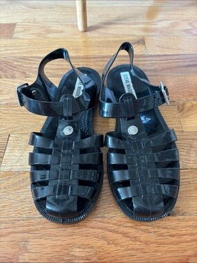 Steve Madden Black Jelly Strappy Sandals